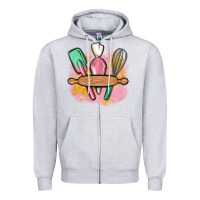 Heather Grey customized kitchen elements Zipper Hoodie - MaliasSmallBusiness