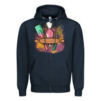 Navy customized kitchen elements Zipper Hoodie - MaliasSmallBusiness
