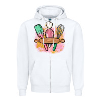 White customized kitchen elements Zipper Hoodie - MaliasSmallBusiness