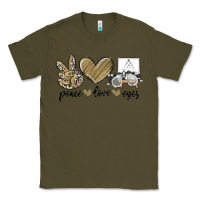 Army Green peace love eyes Classic Tee - MaliasSmallBusiness