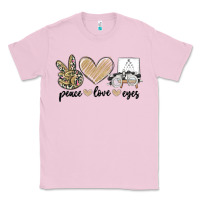 Bubblegum Pink peace love eyes Classic Tee - MaliasSmallBusiness