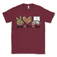 Burgundy peace love eyes Classic Tee - MaliasSmallBusiness