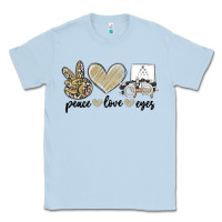 Dusty Blue peace love eyes Classic Tee - MaliasSmallBusiness