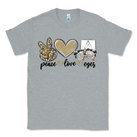 Heather Grey peace love eyes Classic Tee - MaliasSmallBusiness