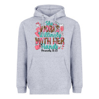 Heather Grey she works willingly with her hands Heavyweight Hoodie - texasbilliewilder
