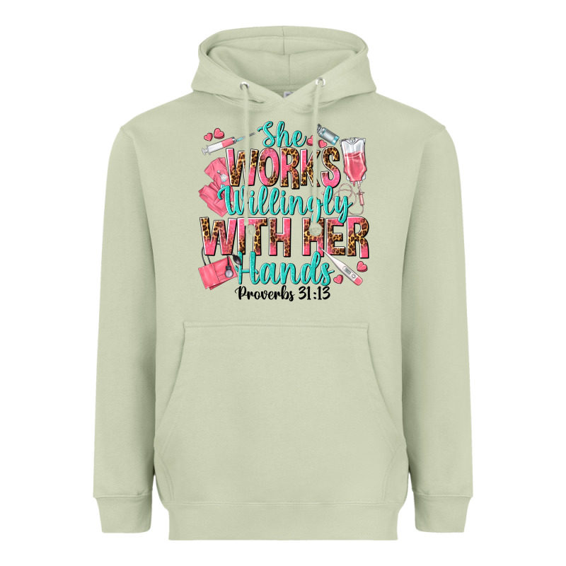 She Works Willingly With Her Hands Heavyweight Hoodie by texasbilliewilder | Teevron