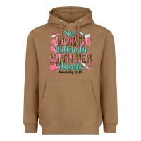 Toasted Coconut she works willingly with her hands Heavyweight Hoodie - texasbilliewilder