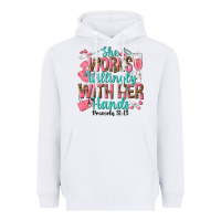 White she works willingly with her hands Heavyweight Hoodie - texasbilliewilder