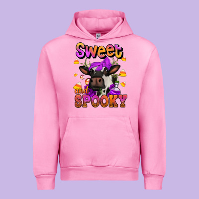 Sweet And Spooky Halloween Cow Urban Hoodie Designed By Jasminsmagicworld