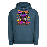 Pigment Midnight Navy sweet and spooky halloween cow Urban Hoodie - Jasminsmagicworld
