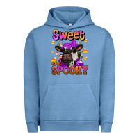 Pigment Pebble Blue sweet and spooky halloween cow Urban Hoodie - Jasminsmagicworld