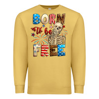 Antique Gold Born to be free with skeleton 4th of july Premium Sweatshirt - Neo Western