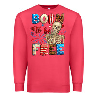Cardinal Born to be free with skeleton 4th of july Premium Sweatshirt - Neo Western