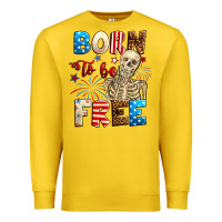 Lemon Born to be free with skeleton 4th of july Premium Sweatshirt - Neo Western