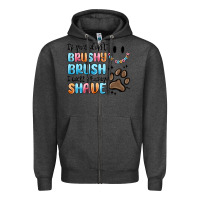 Charcoal Heather if you dont brushy brush i will shavey shave Zipper Hoodie - MaliasSmallBusiness