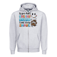 Heather Grey if you dont brushy brush i will shavey shave Zipper Hoodie - MaliasSmallBusiness