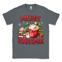 Charcoal Heather merry booksmas Classic Tee - MaliasSmallBusiness