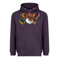 Plum african american santa joy with sunflowers Heavyweight Hoodie - RanaPortraitStore