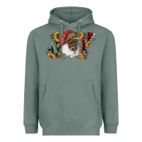 Sage african american santa joy with sunflowers Heavyweight Hoodie - RanaPortraitStore
