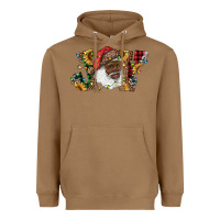 African American Santa Joy With Sunflowers Heavyweight Hoodie | Teevron