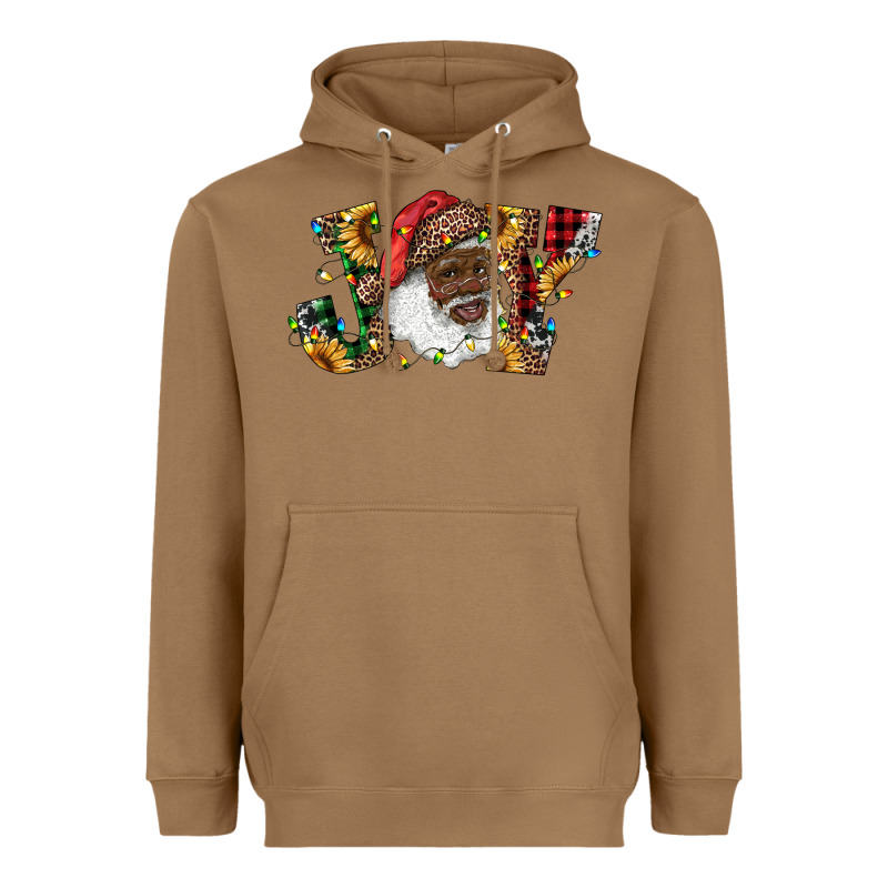 African American Santa Joy With Sunflowers Heavyweight Hoodie by RanaPortraitStore | Teevron