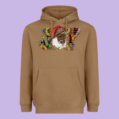 African American Santa Joy With Sunflowers Heavyweight Hoodie Designed By Ranaportraitstore