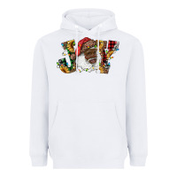 White african american santa joy with sunflowers Heavyweight Hoodie - RanaPortraitStore