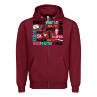 Burgundy nurse Zipper Hoodie - MaliasSmallBusiness