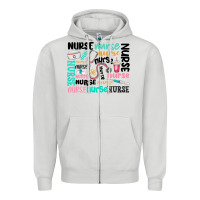 Dove Grey nurse Zipper Hoodie - MaliasSmallBusiness