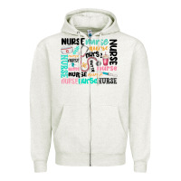 Oatmeal Heather nurse Zipper Hoodie - MaliasSmallBusiness