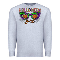 Heather Grey halloween girl Premium Sweatshirt - CowhideDigitalArt