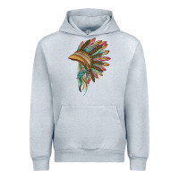 Heather Grey indian leopard headdress Urban Hoodie - BarkalooDesign