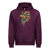 Mauve Wine indian leopard headdress Urban Hoodie - BarkalooDesign