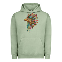 Pigment Oil Green indian leopard headdress Urban Hoodie - BarkalooDesign