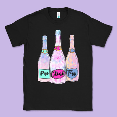 Classic Tee pop clink fizz champagne bubbly