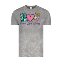 Cloud Rock peace love springwith flowers and butterfly Vintage Tee - Artiststas