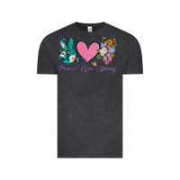Vintage Black peace love springwith flowers and butterfly Vintage Tee - Artiststas