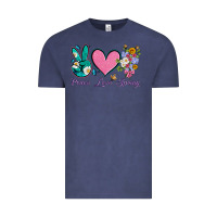 Vintage Denim peace love springwith flowers and butterfly Vintage Tee - Artiststas