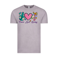 Vintage Zinc peace love springwith flowers and butterfly Vintage Tee - Artiststas