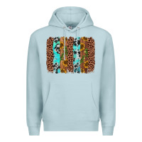 Blue Mist sunflower cactus leopard brushstroke Premium Hoodie - AdoDesignShop