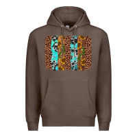 Coffee sunflower cactus leopard brushstroke Premium Hoodie - AdoDesignShop