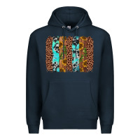 Navy sunflower cactus leopard brushstroke Premium Hoodie - AdoDesignShop