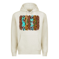 Oatmeal Heather sunflower cactus leopard brushstroke Premium Hoodie - AdoDesignShop