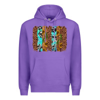Purple sunflower cactus leopard brushstroke Premium Hoodie - AdoDesignShop