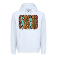 White sunflower cactus leopard brushstroke Premium Hoodie - AdoDesignShop