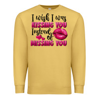 Antique Gold i wish i was kissing you instead of missing you Premium Sweatshirt - FaDigitalArtStudio