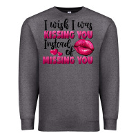 Charcoal Heather i wish i was kissing you instead of missing you Premium Sweatshirt - FaDigitalArtStudio