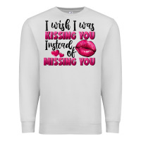 Dove Grey i wish i was kissing you instead of missing you Premium Sweatshirt - FaDigitalArtStudio