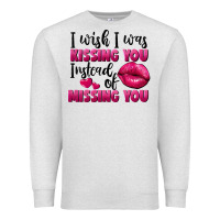 Oatmeal Heather i wish i was kissing you instead of missing you Premium Sweatshirt - FaDigitalArtStudio