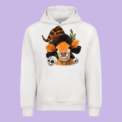 Halloween Witch Cow Urban Hoodie Designed By Jasminsmagicworld